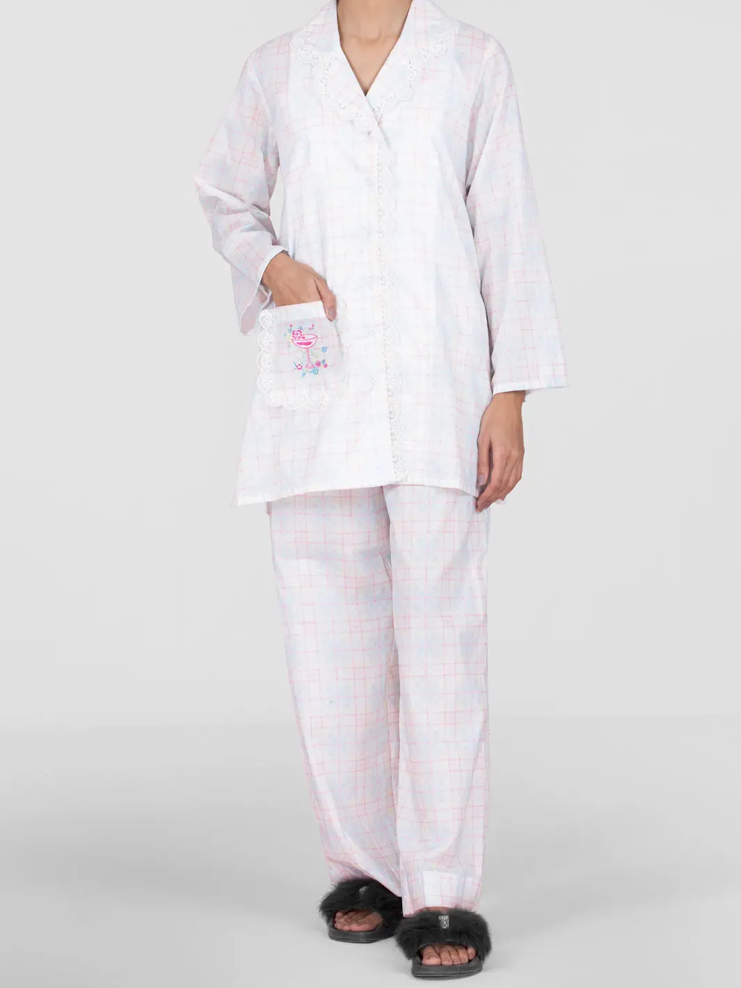 White 2Pc Stitched - Al-Lks-Nw-1013 1