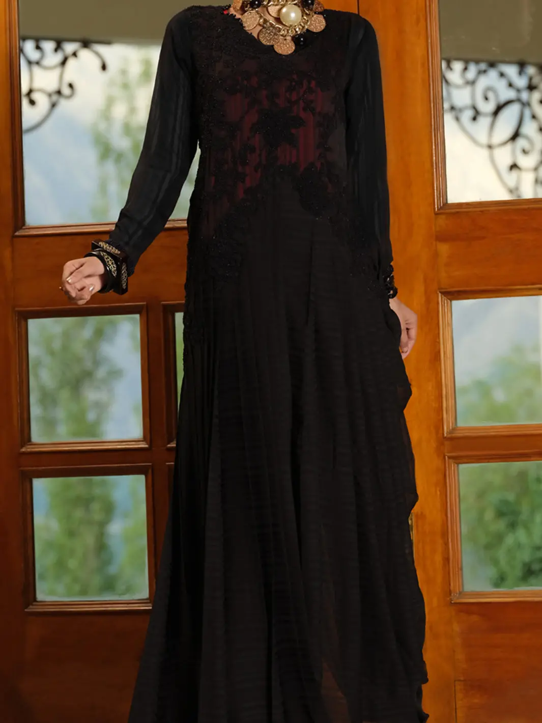 Black Georgette 2Pc Formal Suit - Ls-279 1