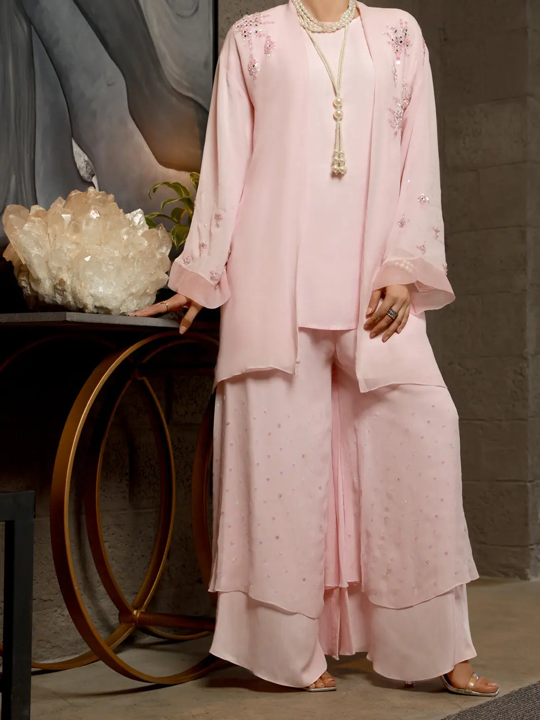 Pink Georgette 2Pc Formal Stitched - Al-2Ps-Ls-335 1