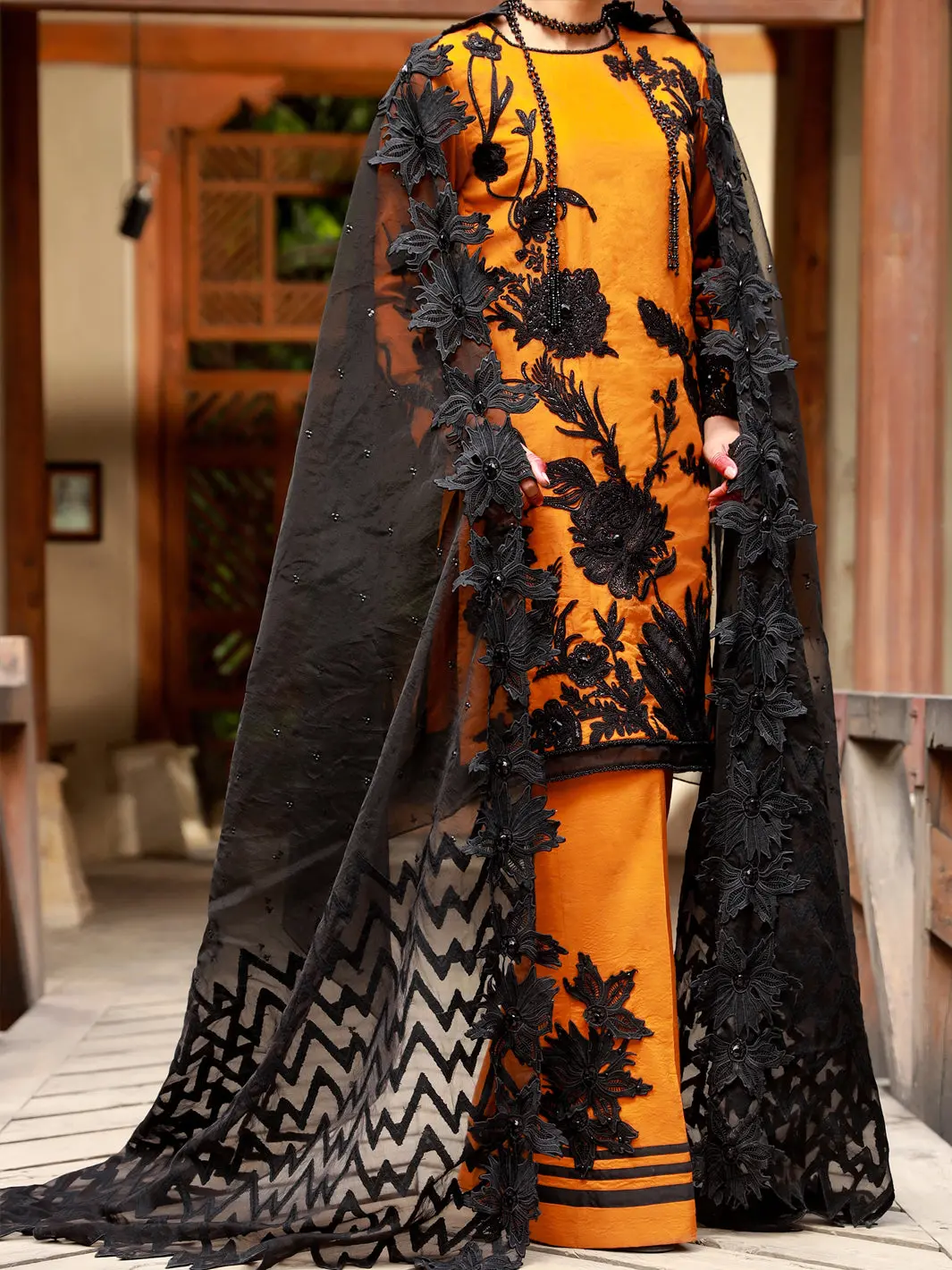 Mustard 3Pc Formal Stitched - Al-3Ps-Ls-377 1