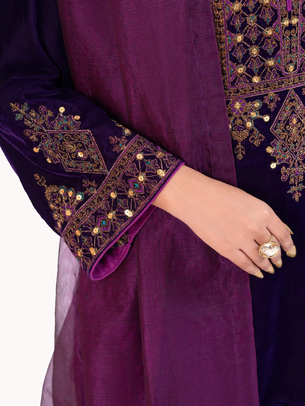 Purple Velvet Formal 3Pc Stitched - Al-3Ps-Ls-561 5