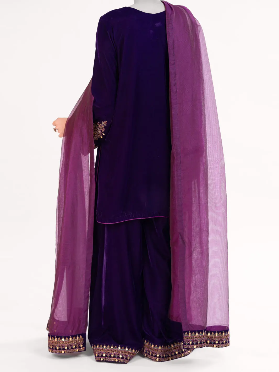 Purple Velvet Formal 3Pc Stitched - Al-3Ps-Ls-561 2