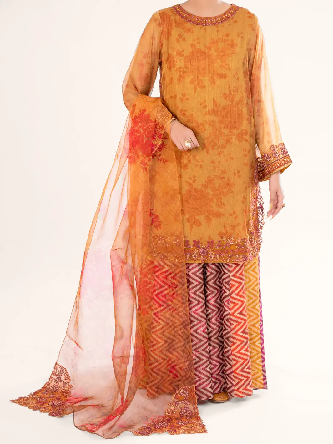 Mustard Mesuri Formal 3Pc Stitched - Al-3Ps-Ls-571 1