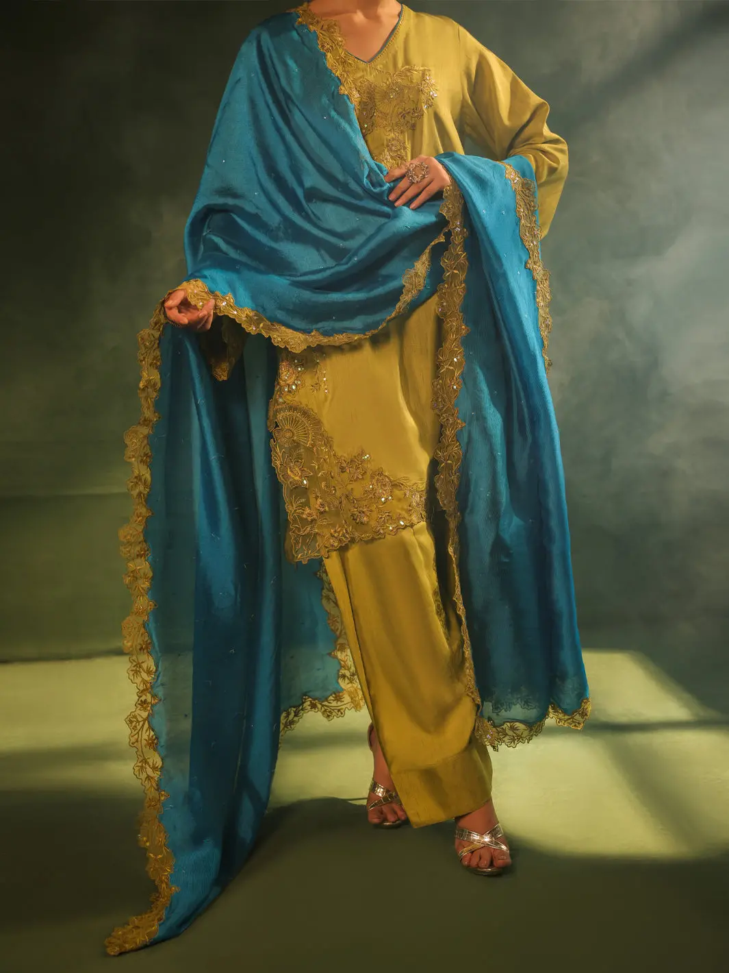 Lime Green Raw Silk Formal 3Pc Stitched - Al-3Ps-Ss-Ls-577 1
