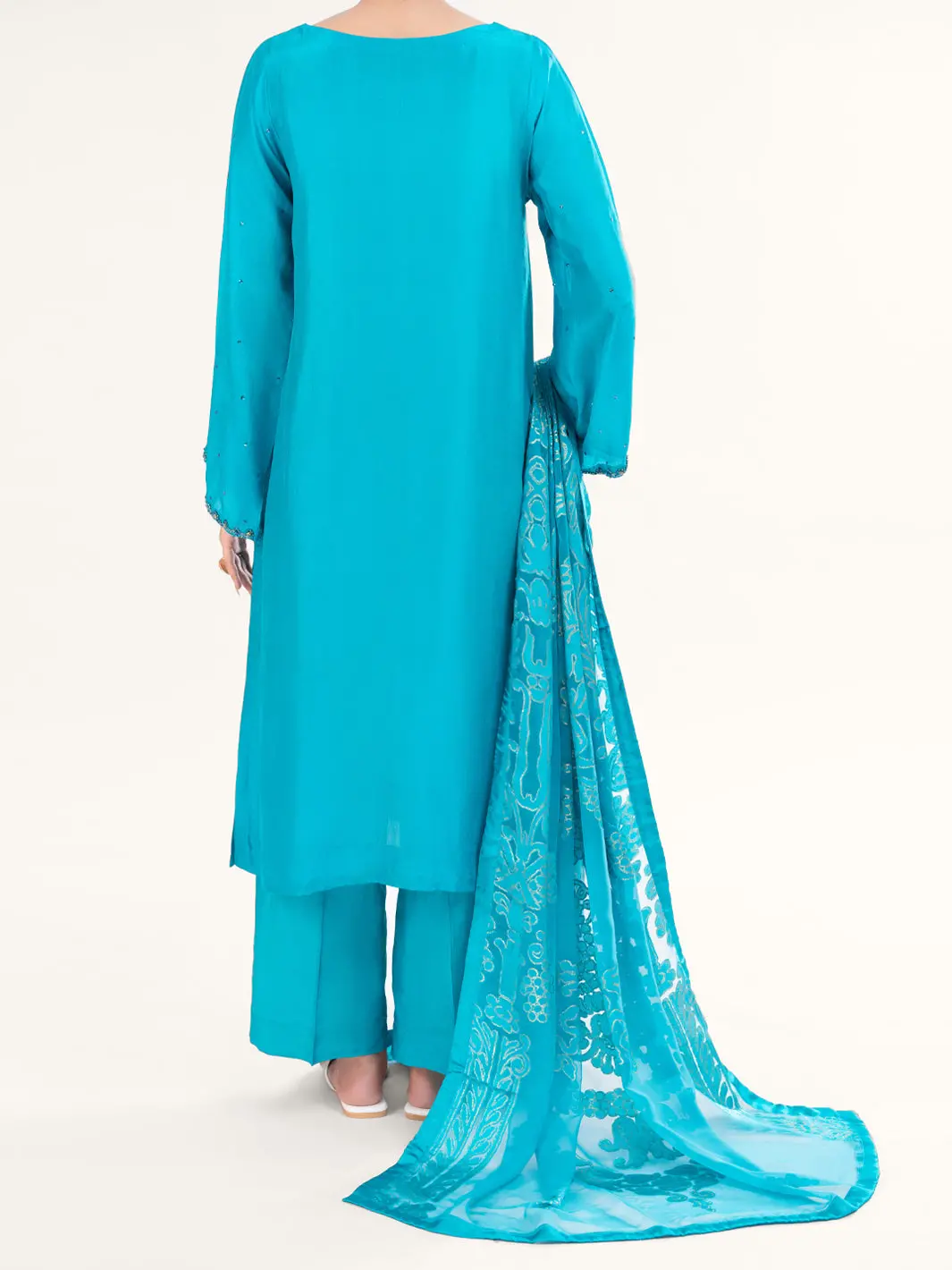 Sea Green Sheesha Silk Formal 3Pc Stitched - Al-3Ps-Ls-579 2