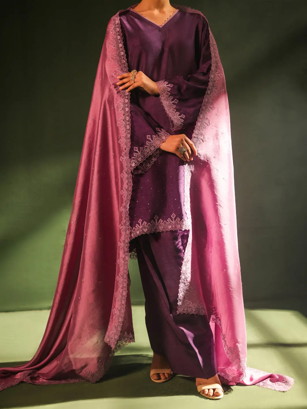 Purple Raw Silk Formal 3Pc Stitched - Al-3Ps-Ss-Ls-581 1