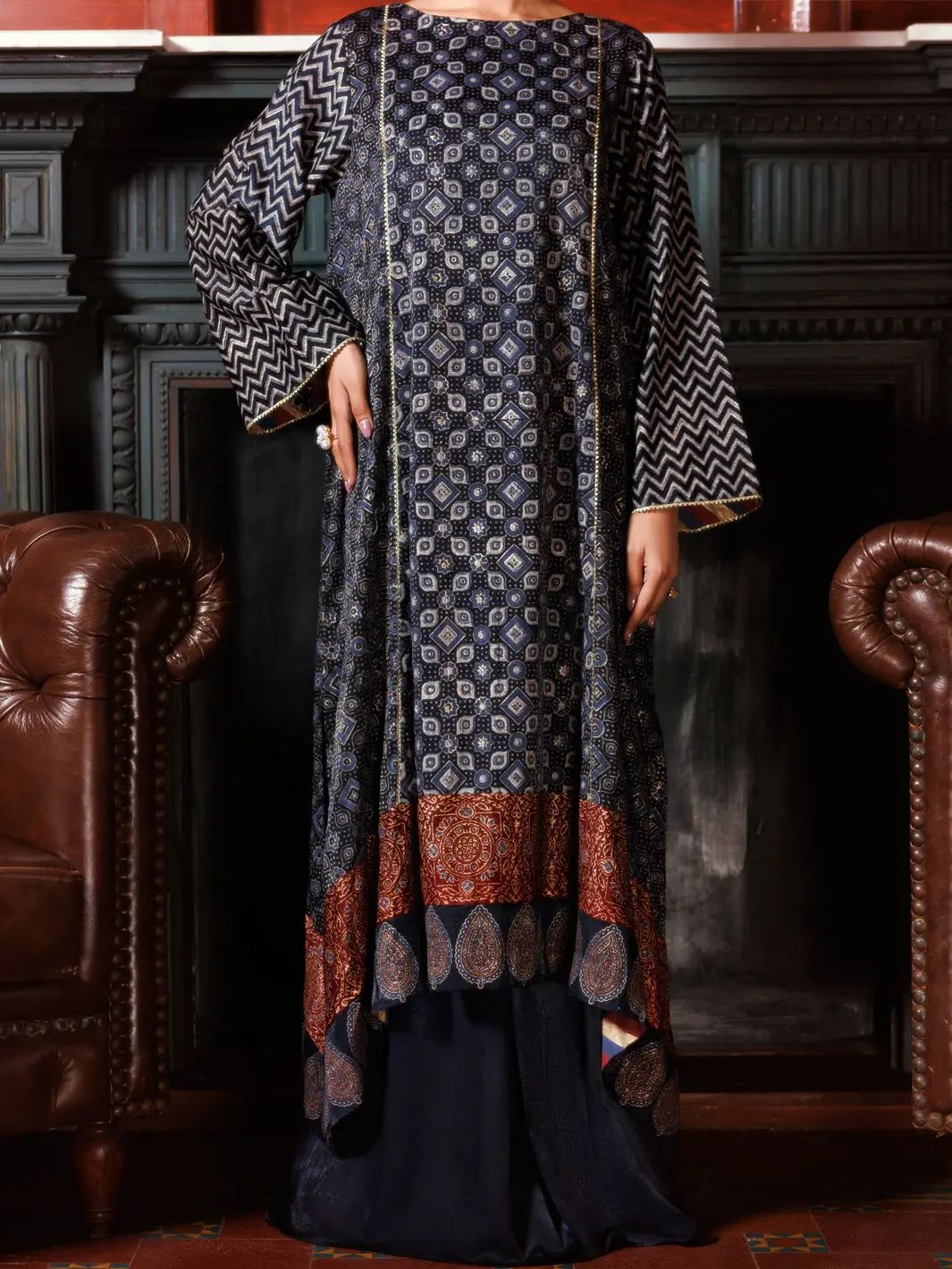 Blue Velvet Formal 2Pc Stitched - Al-Ls-Lks-553 1