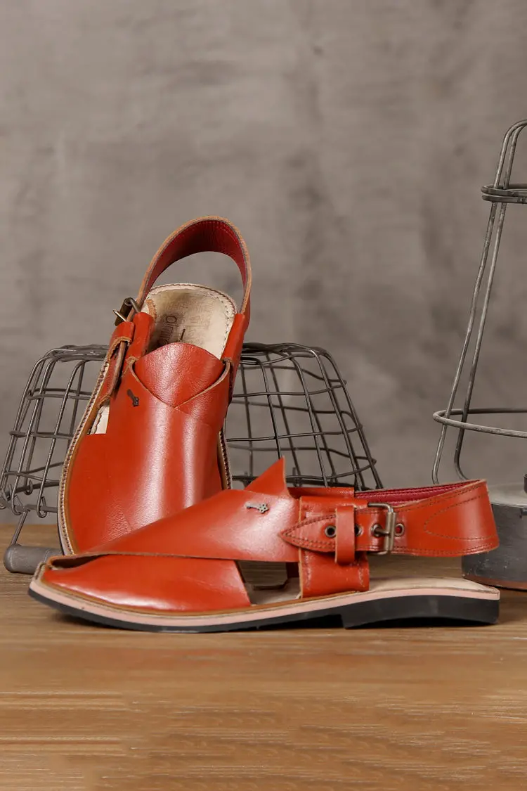 Rust Leather Peshawari Chappal - Mfw-Hc-006 1