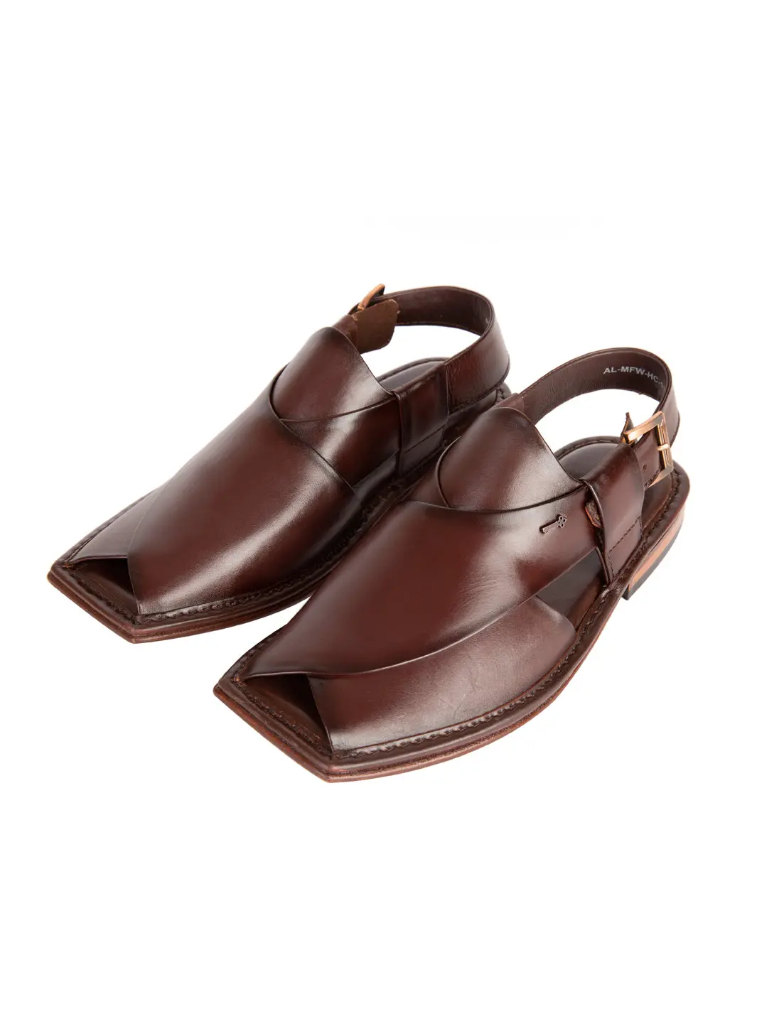 Burgundy Leather Peshawari Chappal - Al-Mfw-Hc-111 1