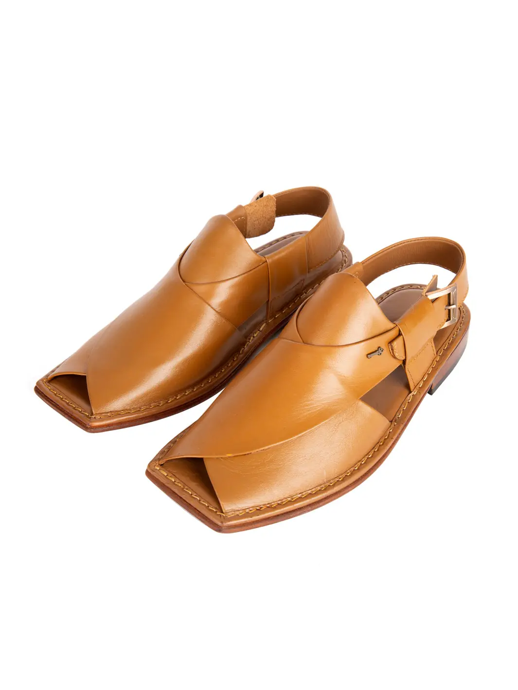 Brown Leather Peshawari Chappal - Al-Mfw-Hc-112 1