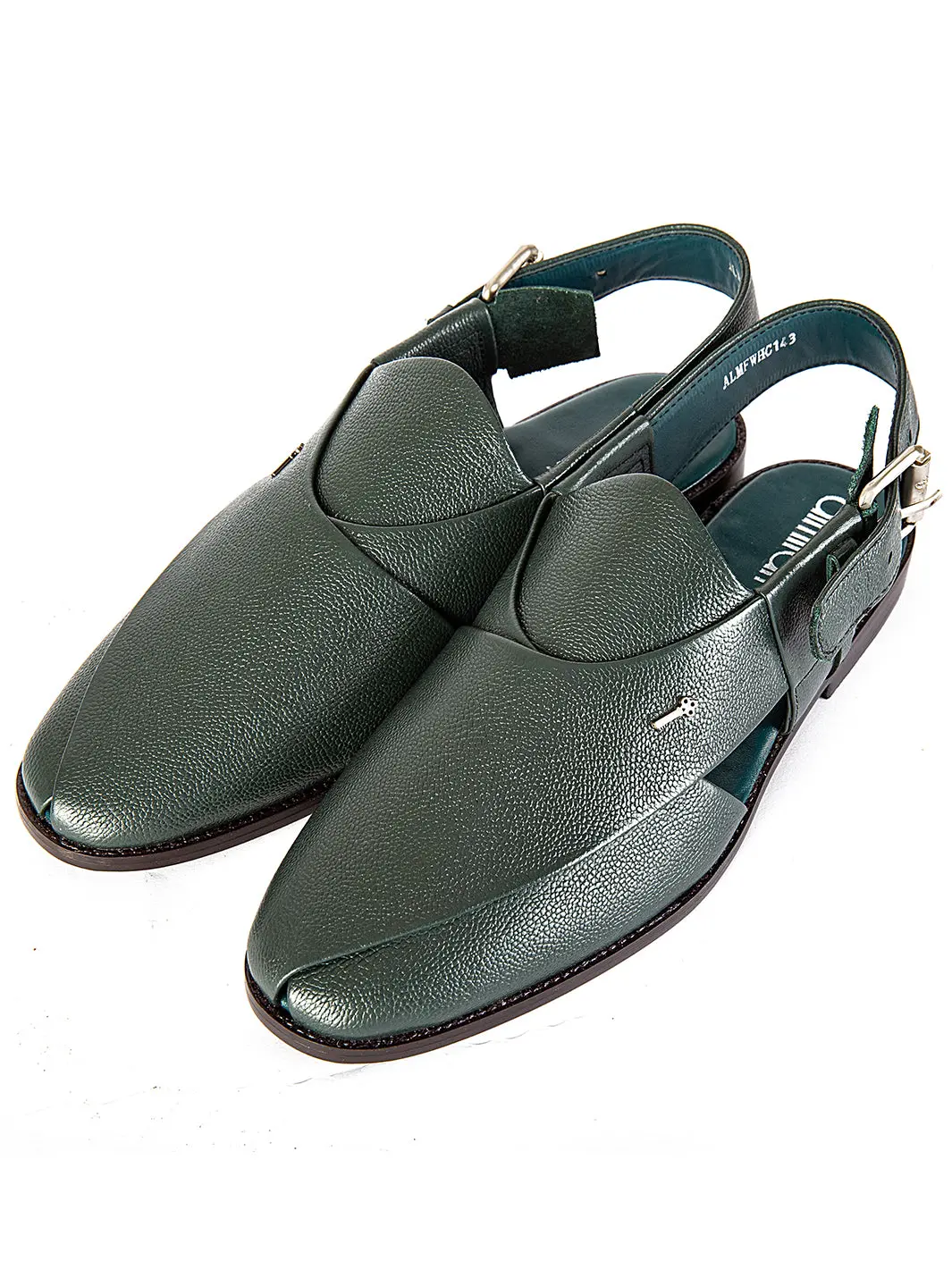 Green Leather Peshawari Chappal - Al-Mfw-Hc-143 1