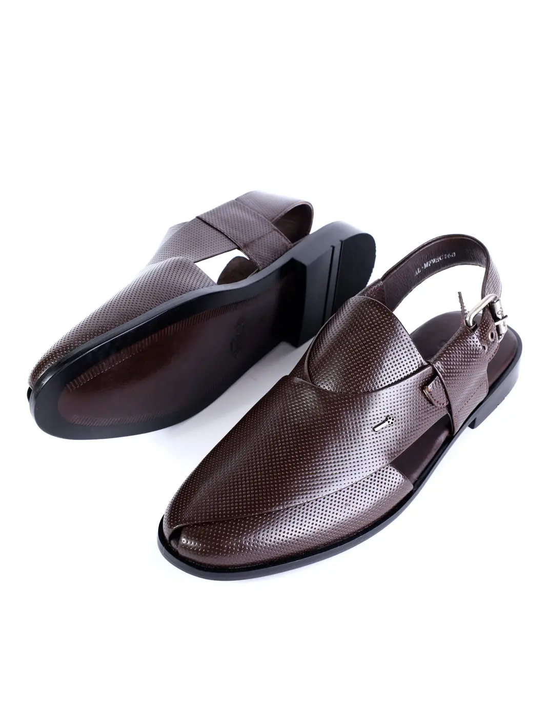 Brown Leather Peshawari Chappal - Al-Mfw-Hc-168 1