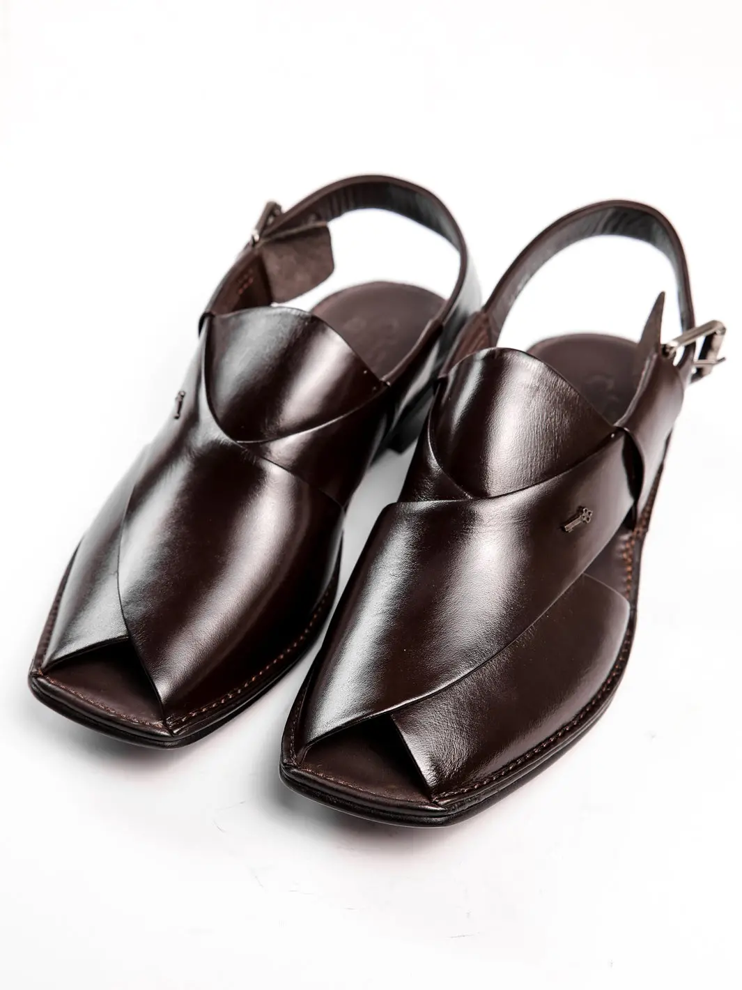 Brown Leather Peshawari Sandals - Al-Mfw-Hc-172 1