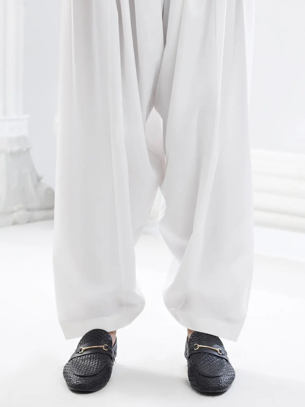 White Blended Shalwar - Al-Ms-Cs-022 1