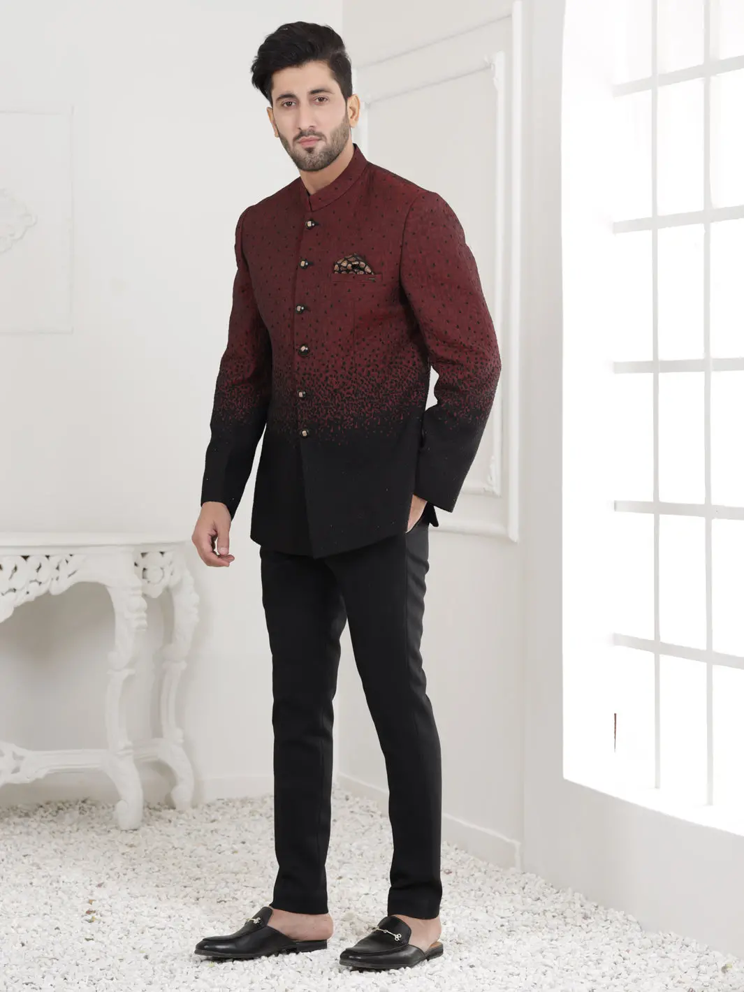 Red & Black Prince Coat - Al-Pcs-038 1