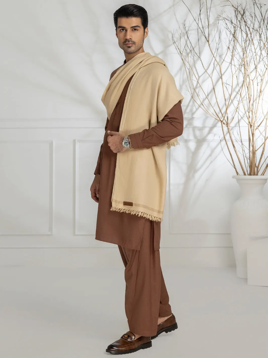 Beige Blended Shawl - Al-Sh-027 1