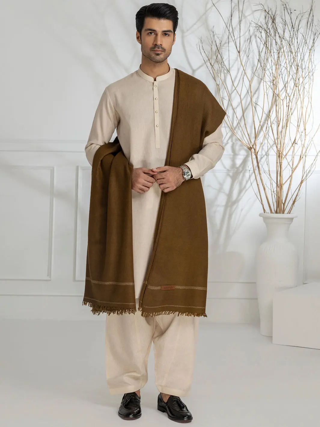 Brown Blended Shawl - Al-Sh-033 1