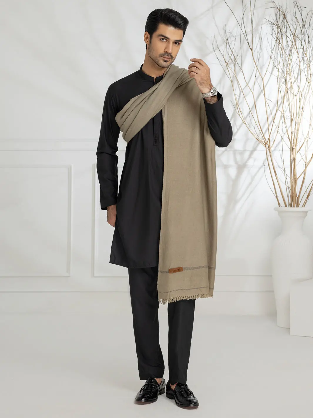 Light Brown Blended Shawl - Al-Sh-034 1