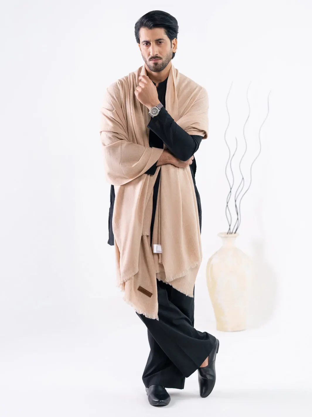 Beige Casual Shawl - Al-Sh-039 1