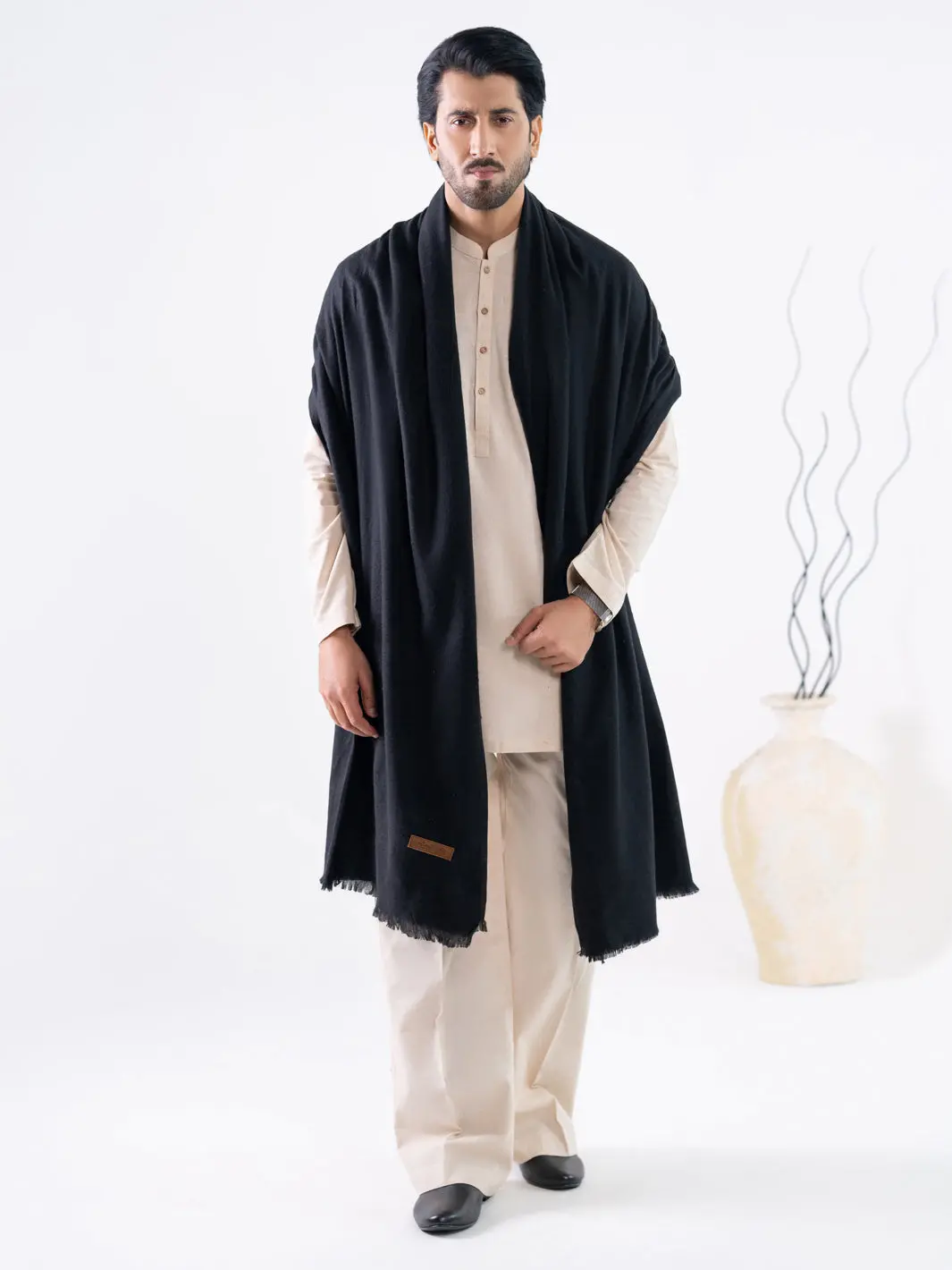 Black Casual Shawl - Al-Sh-040 1