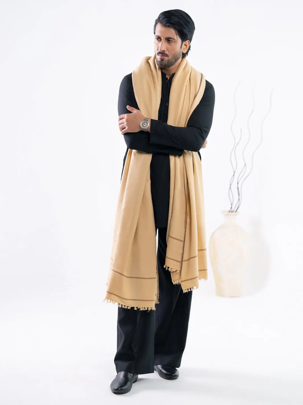 Beige Casual Shawl - Al-Sh-044 1