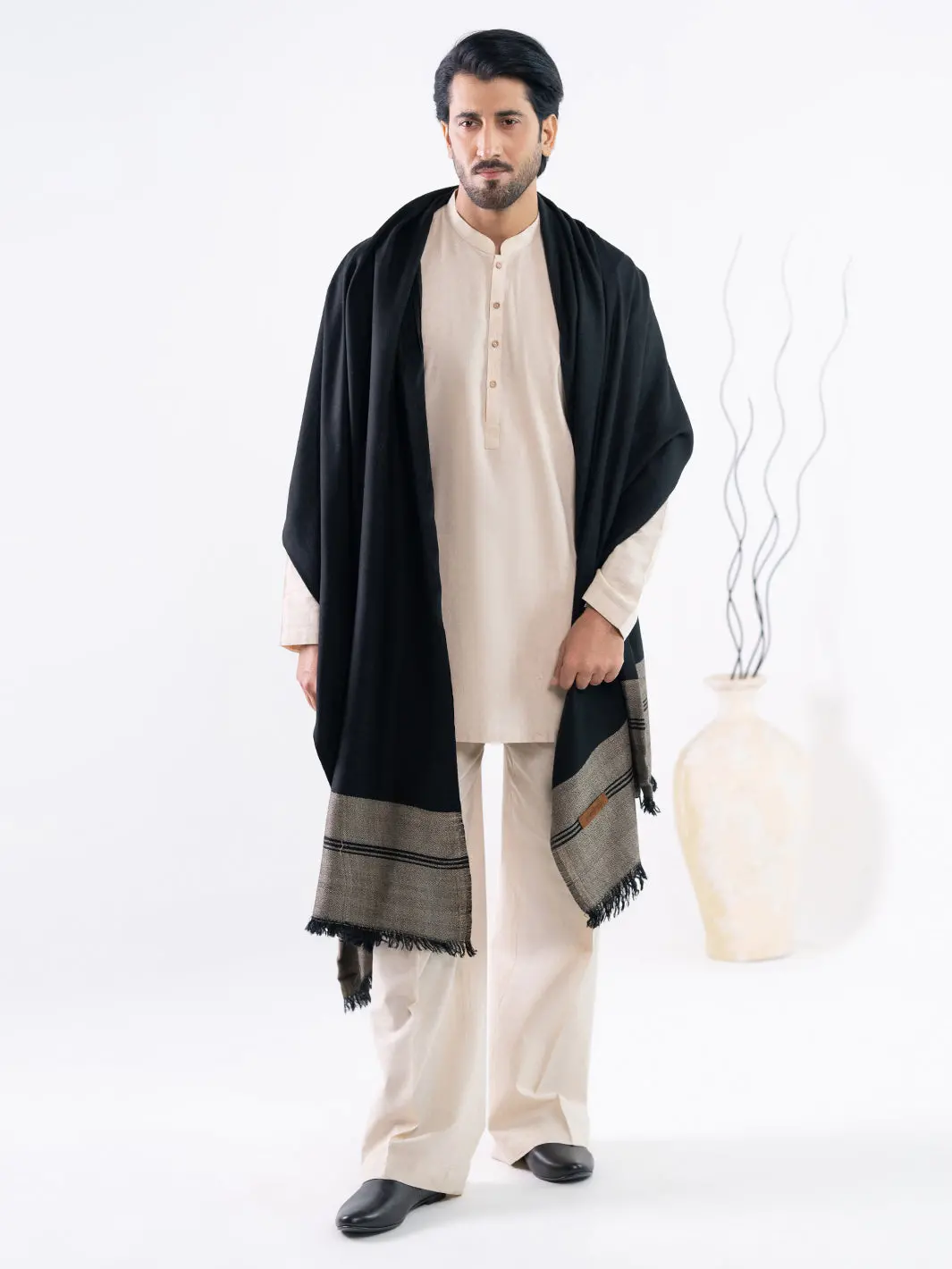 Black Casual Shawl - Al-Sh-048 1