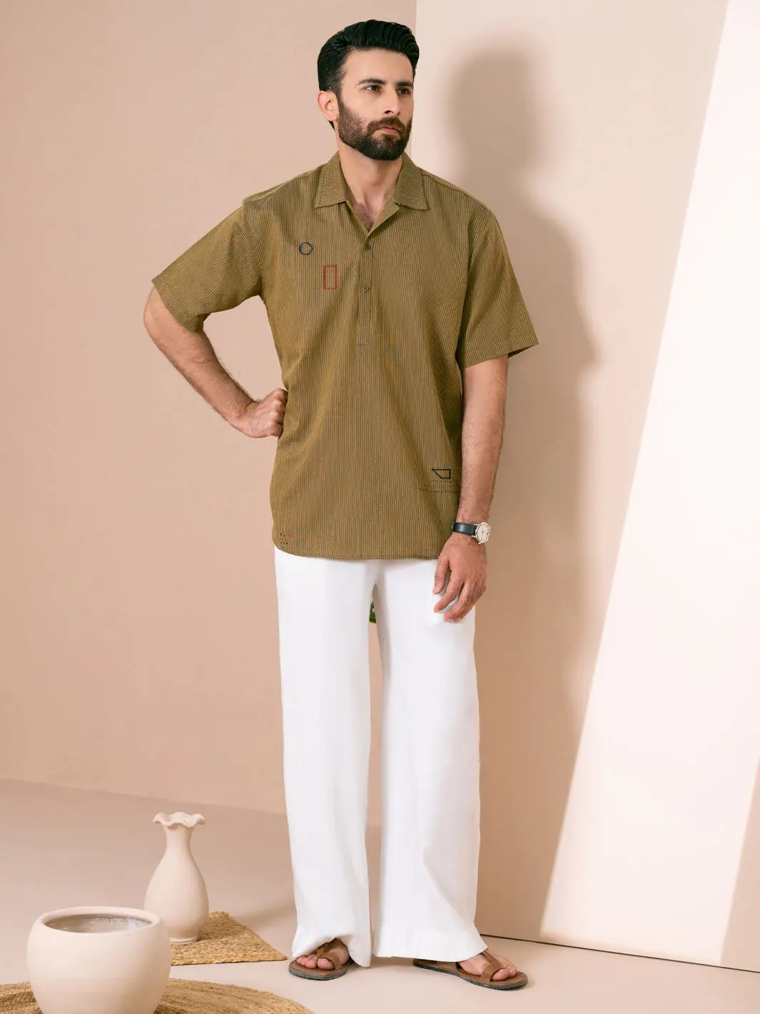 Mustard Cut & Sew Kurta - Al-Sht-003 1