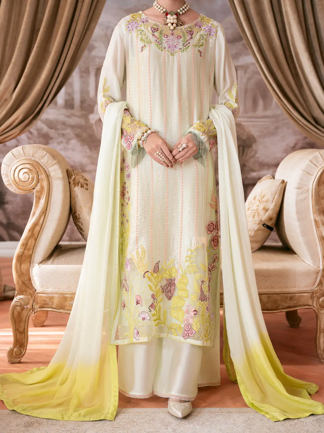 Sea Green Sheesha Silk Formal Stitched 3Pc - Al-3Ps-Ss-Ls-613 1