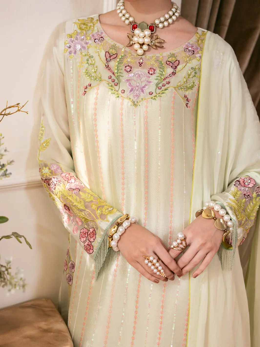 Sea Green Sheesha Silk Formal Stitched 3Pc - Al-3Ps-Ss-Ls-613 2