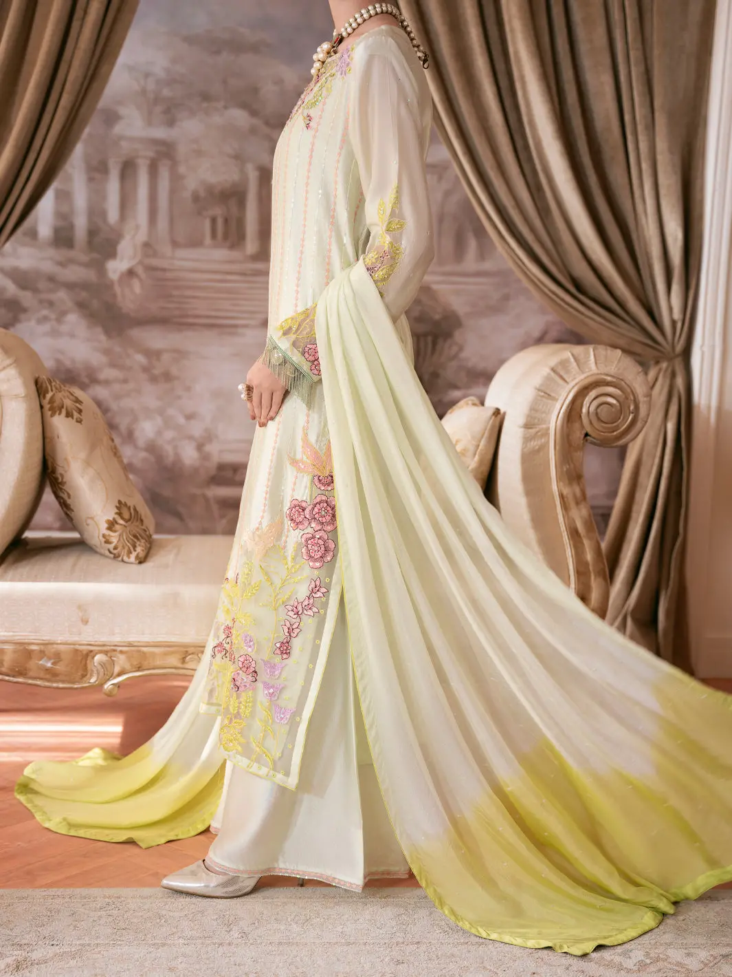 Sea Green Sheesha Silk Formal Stitched 3Pc - Al-3Ps-Ss-Ls-613 3