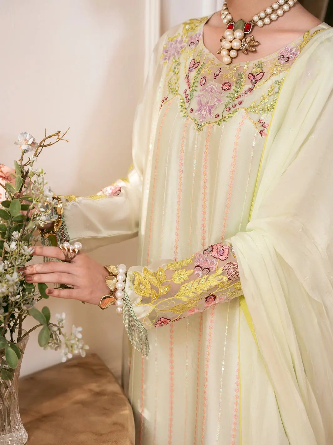 Sea Green Sheesha Silk Formal Stitched 3Pc - Al-3Ps-Ss-Ls-613 4