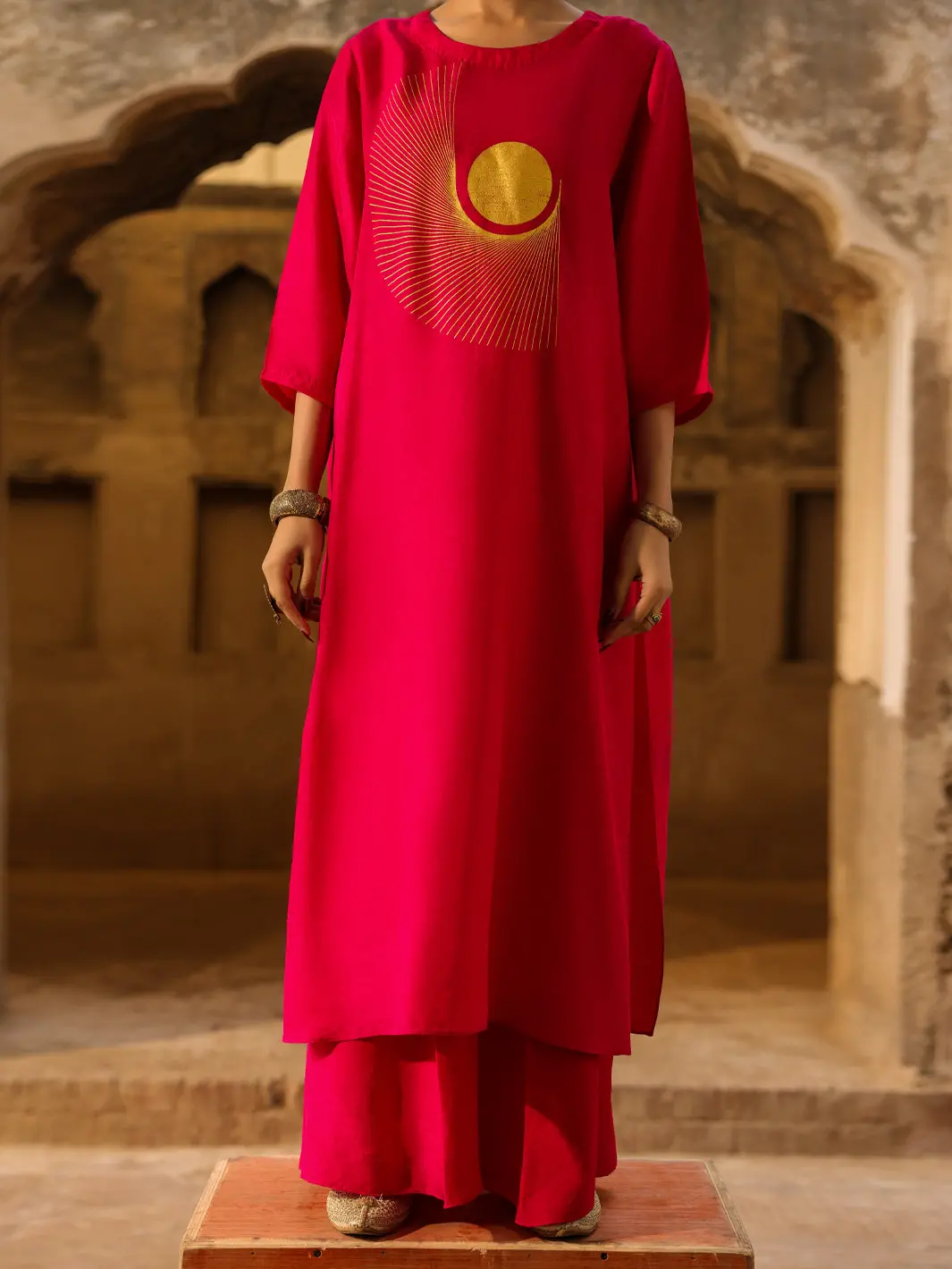 Fuchsia Raw Silk Formal 2Pc Stitched - Al-Ss-Ls-Lks-593 1