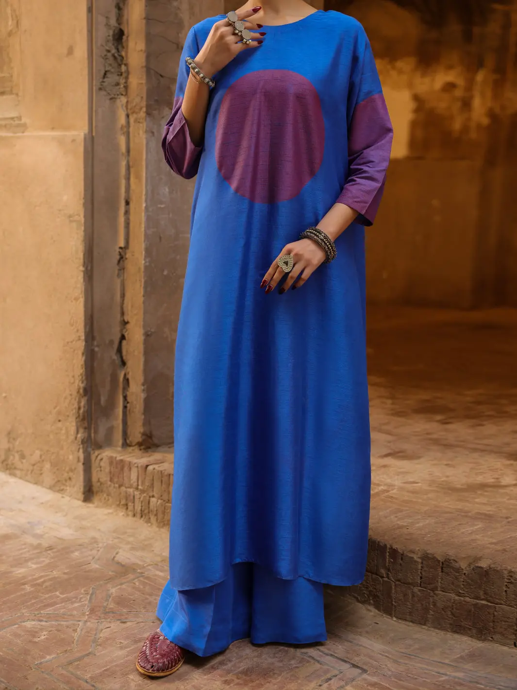 Blue Silk Formal 2Pc Stitched - Al-Ss-Ls-Lks-618 1