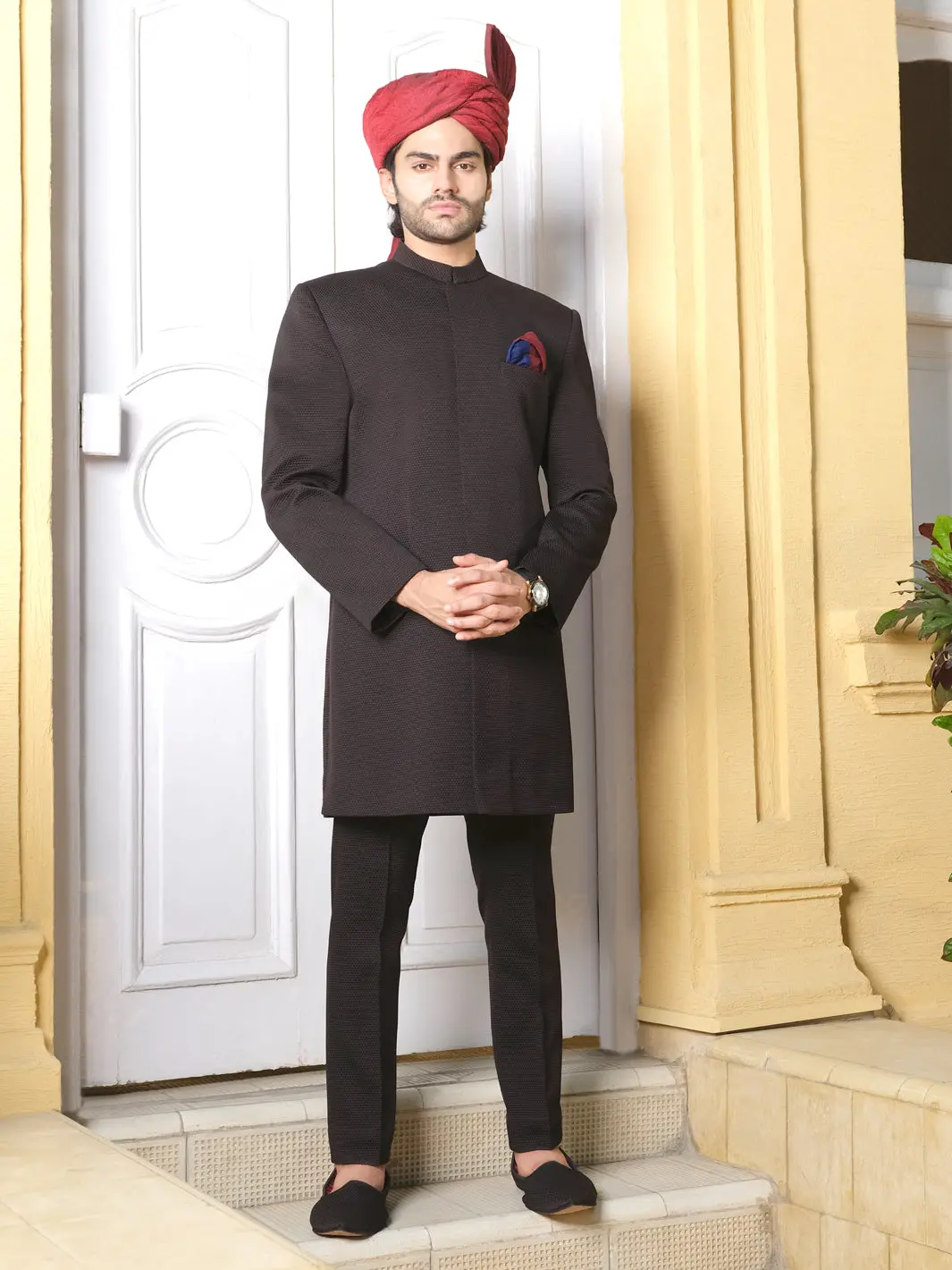 Black Sherwani - Al-Sw-105 1