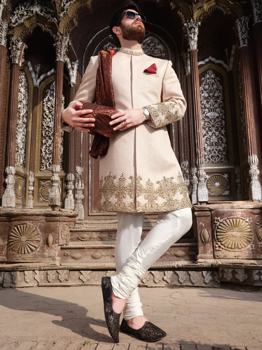 Fawn Blended Sherwani - Al-Sw-112 1