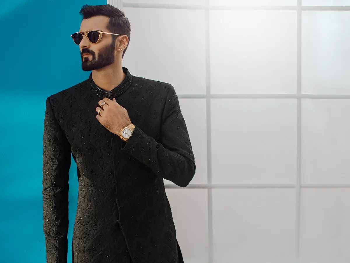 Black Men Sherwani - Al-Sw-120 3