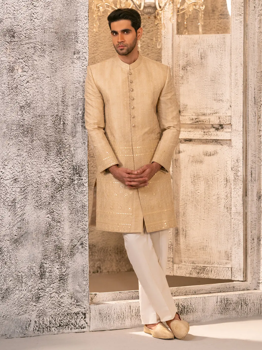 Beige Formal Sherwani - Al-Sw-156 1