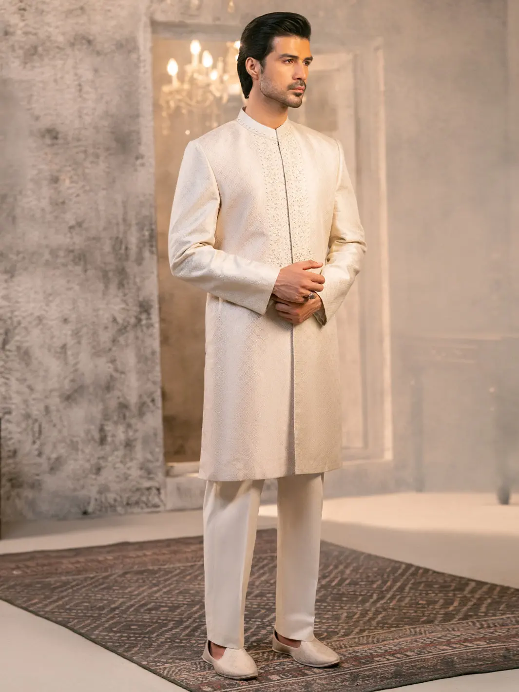 Off White Formal Sherwani - Al-Sw-158 1