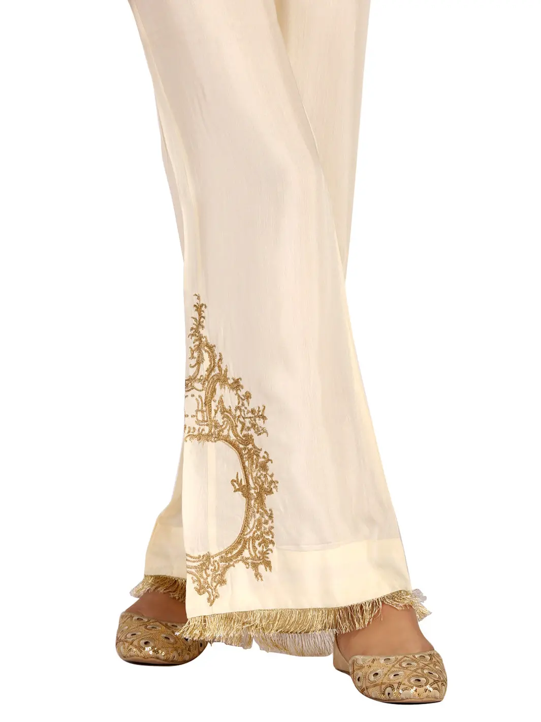 Off White Viscose Trouser - Al-T-411 1