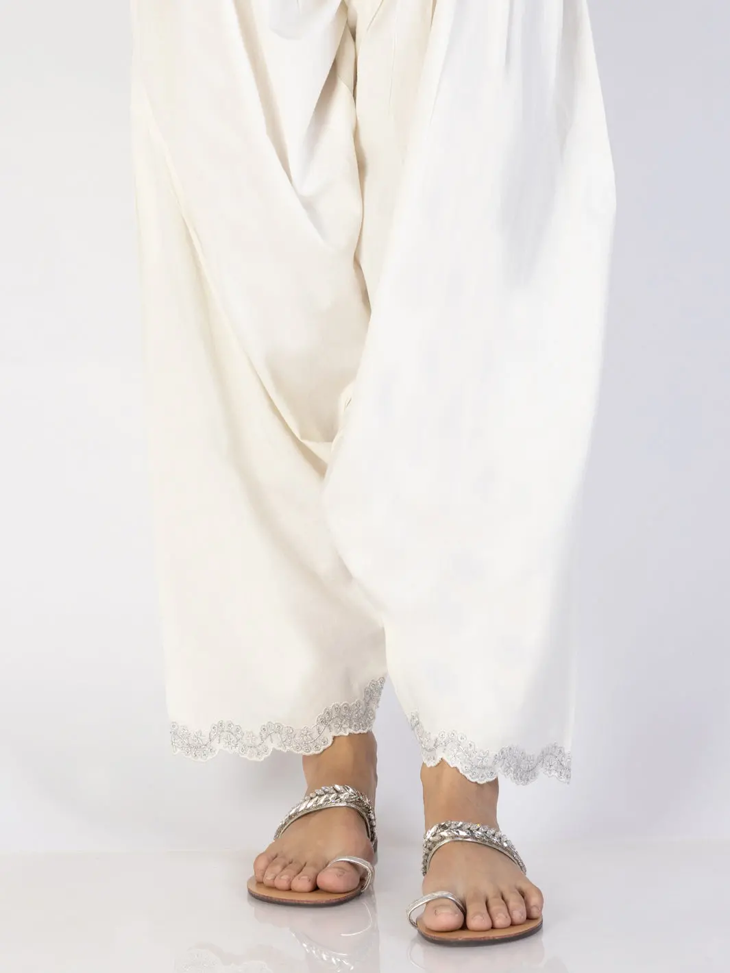 Off White Maple Silk Trousers - Al-T-692 1