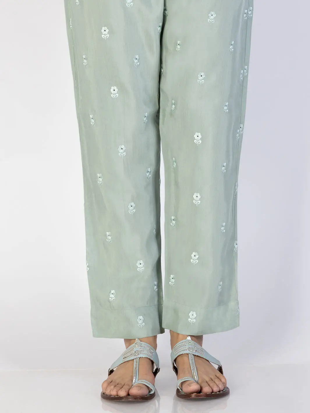 Pista Green Viscose Trousers - Al-T-698 1