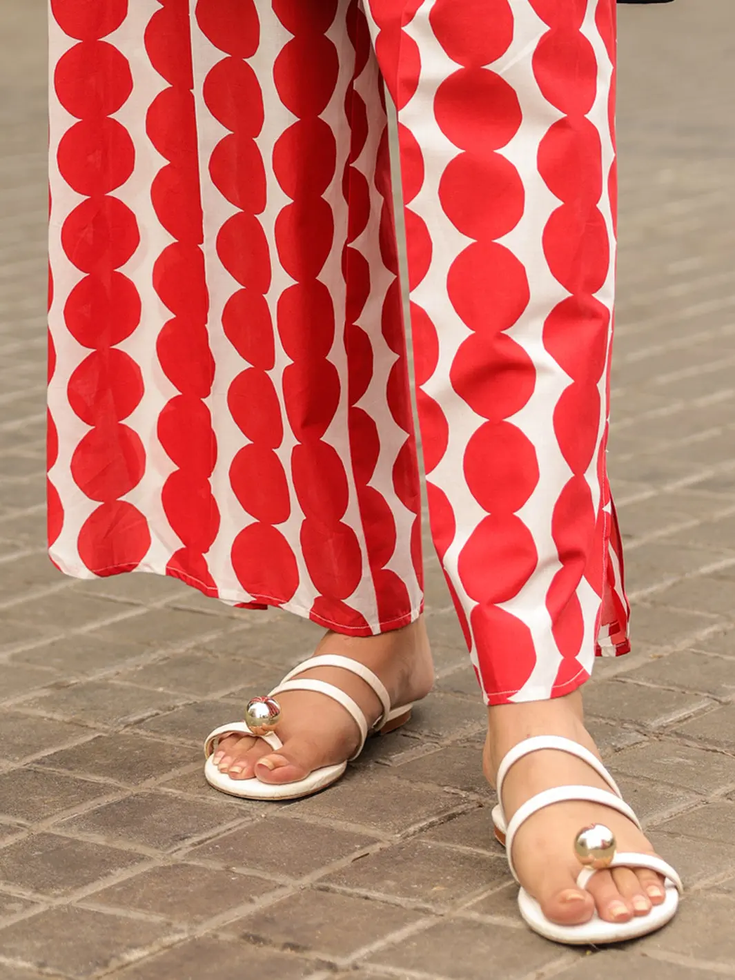 Red White Lawn Trousers - Al-T-797 1
