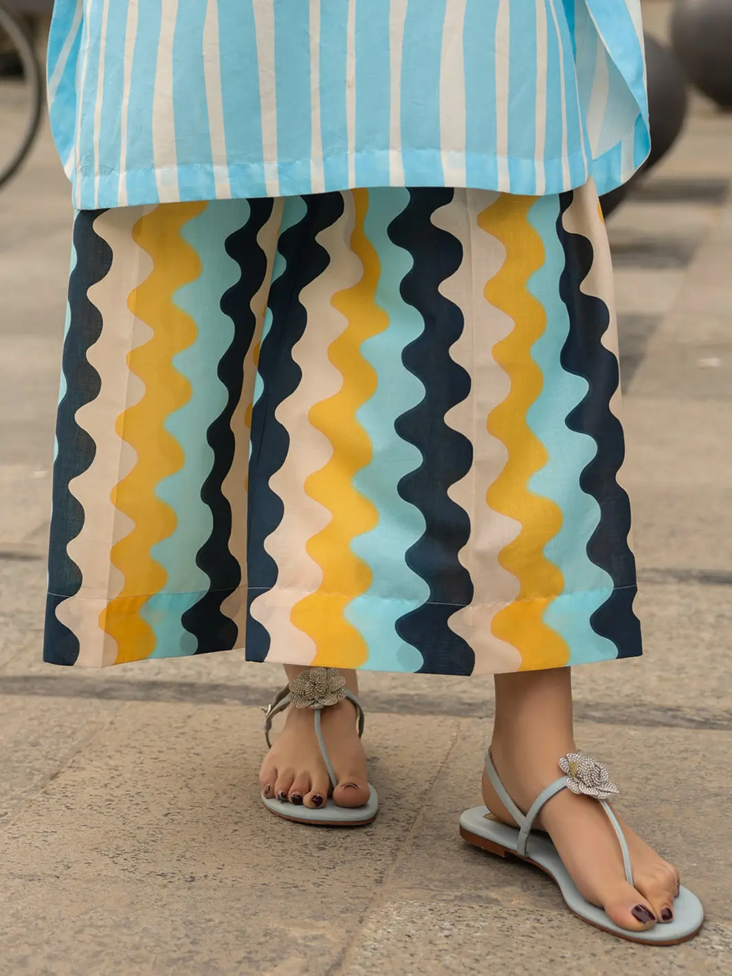 Multicolor Lawn Casual Trousers - Al-T-799 1