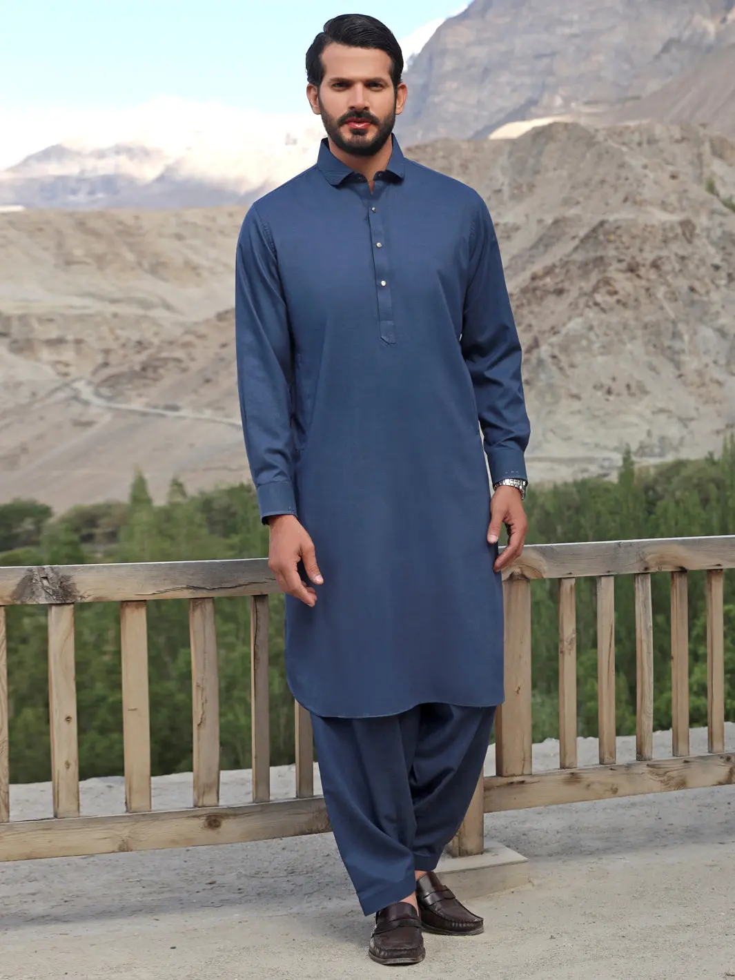 Blue Blended Kameez Shalwar - Alwa-Ks-326 1