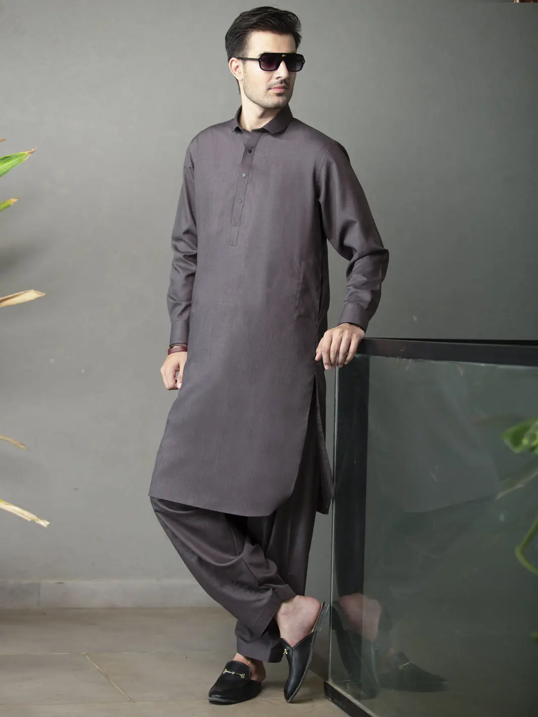 Grey Kameez Shalwar - Alwa-Ks-261 1