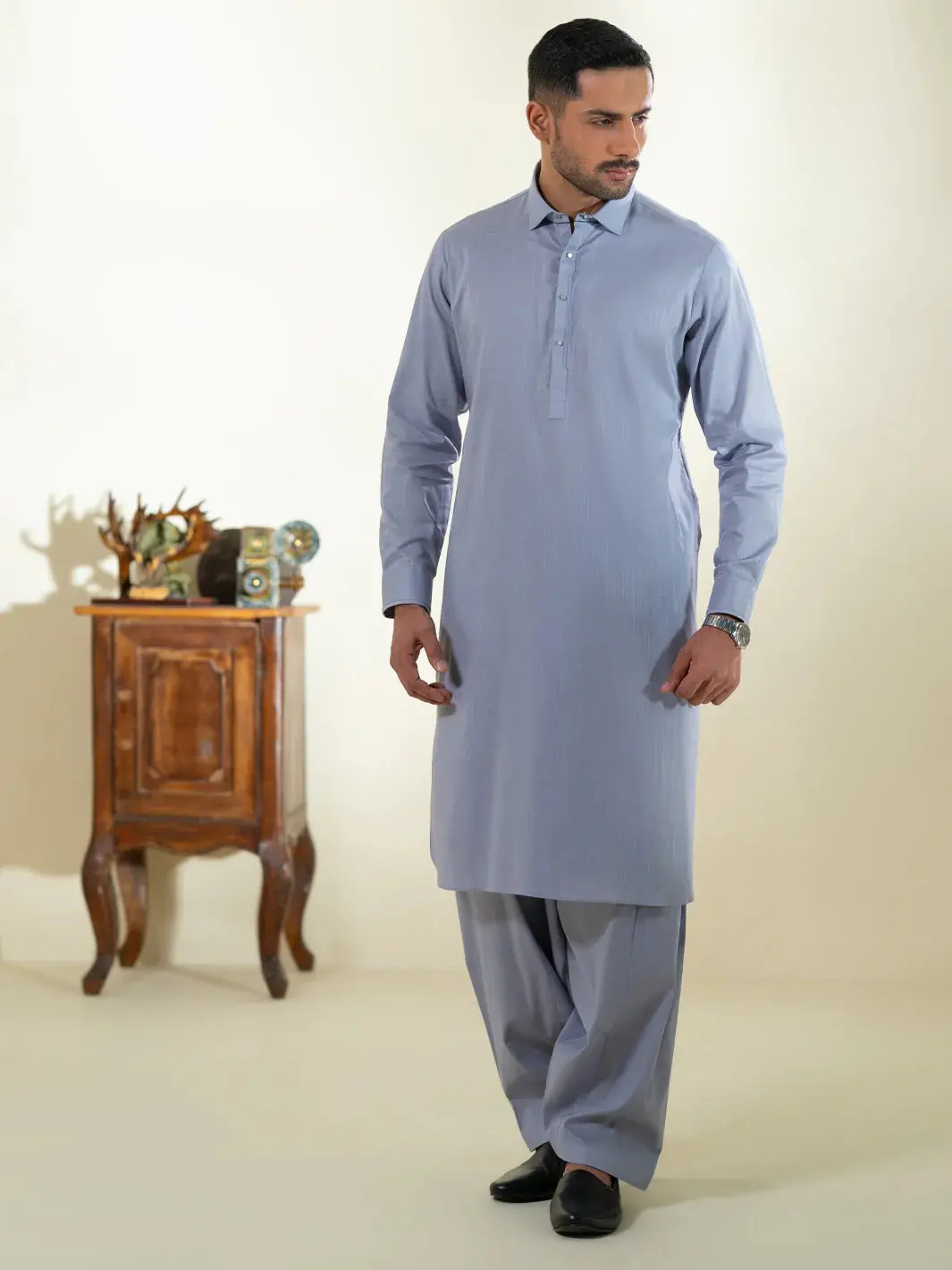 Purple Cotton Kameez Shalwar - Alwa-Ks-574-R1 1