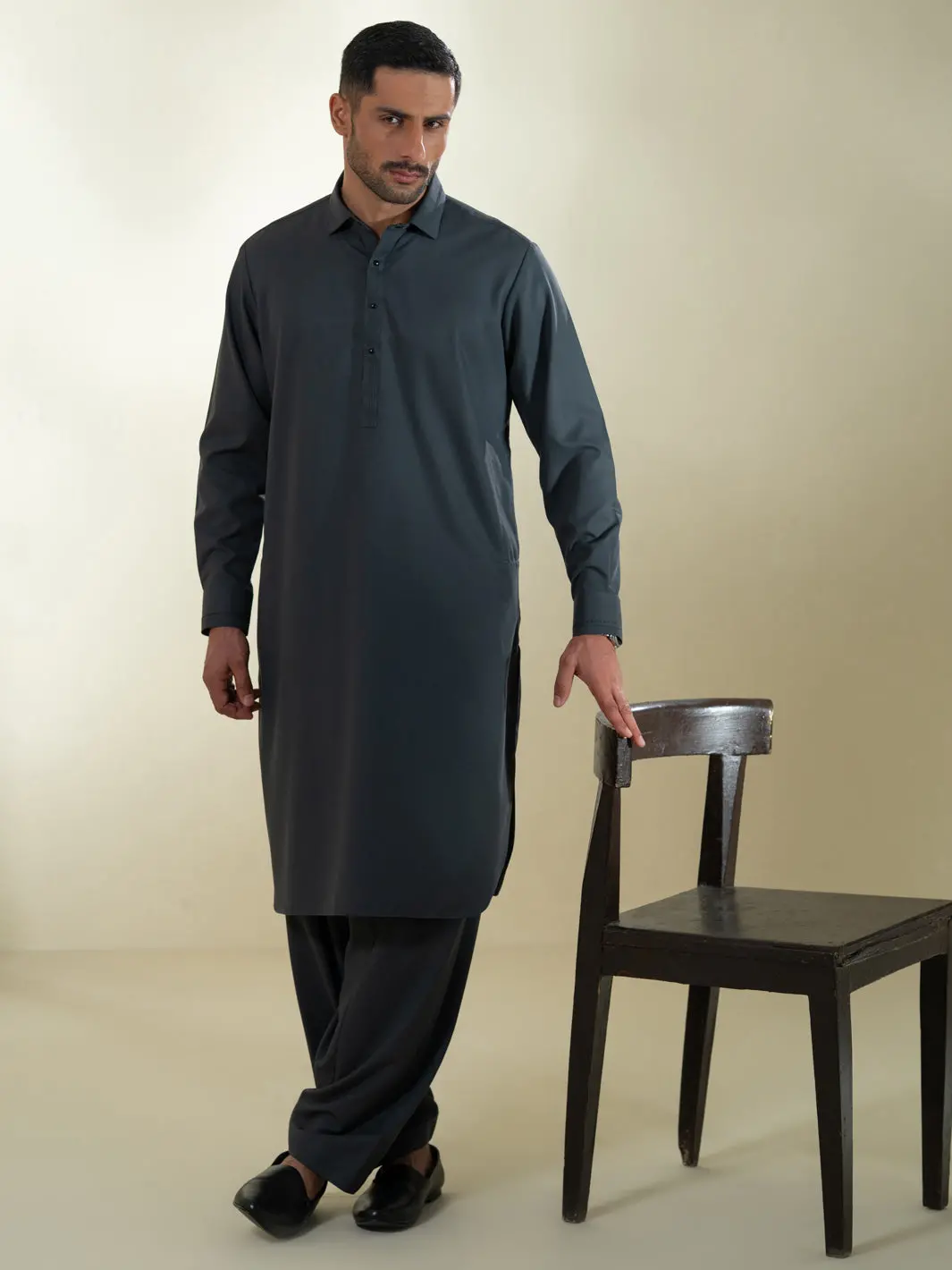 Grey Kameez Shalwar - Alwa-Ks-604 1