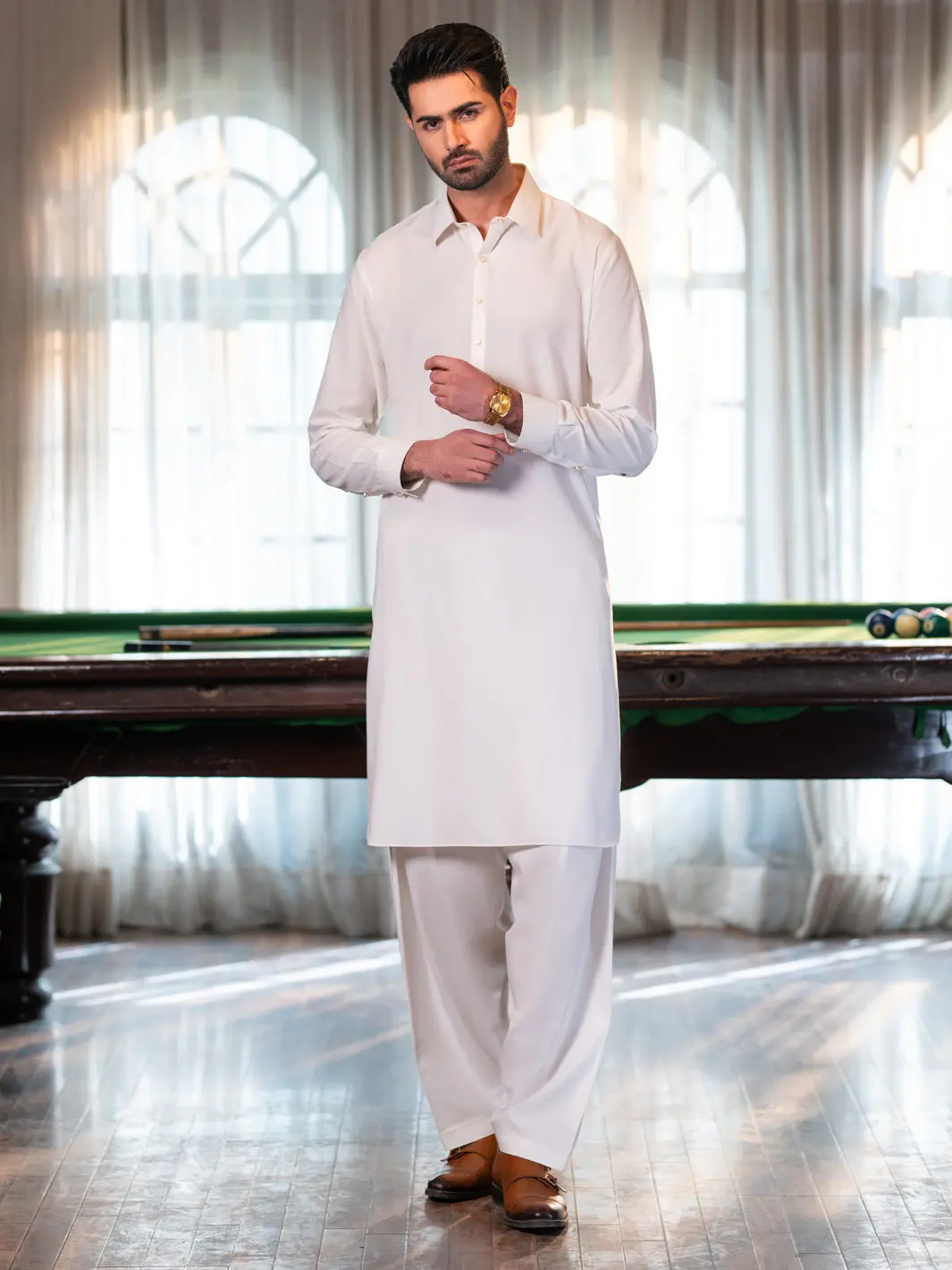 White Cut & Sew Kameez Shalwar - Alwa-Ks-609 1