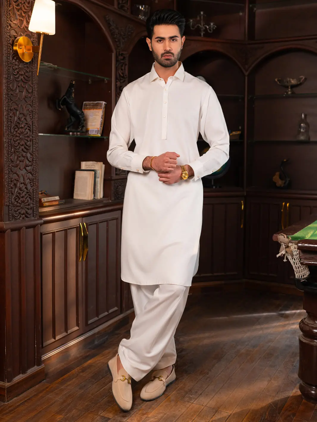 White Plain Kameez Shalwar - Alwa-Ks-636 1