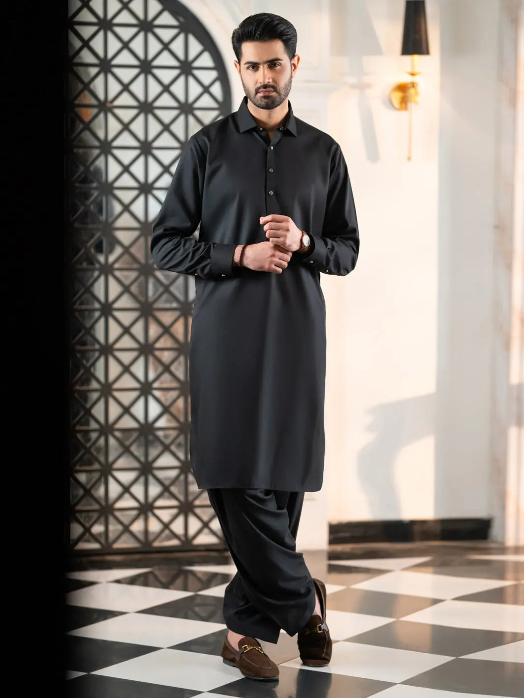 Black Cut & Sew Kameez Shalwar - Alwa-Ks-656 1